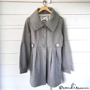 NWOT Hot Kiss Women’s Gray Button Front Swing Coat Jacket Size Medium